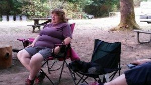 Nicole D. kicks back in a comfy camp chair to take in the sights and conversation. 